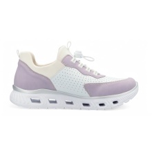 Rieker Sneakers (Synthetic Leather) M6067-30 White/Purple Ladies