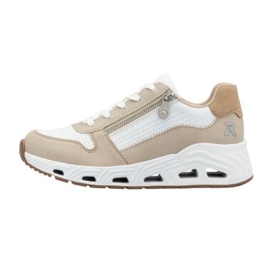 Rieker Sneakers N5204 (synthetic leather, with side zip) white/beige ladies