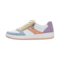 Rieker Sneakers M5520-91 (synthetic leather, with side zip) white/multicoloured ladies