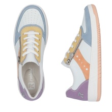 Rieker Sneakers M5520-91 (synthetic leather, with side zip) white/multicoloured ladies