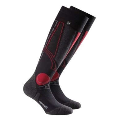 Rohner Winter Ski Socks Carving l/r (warm, antibacterial) black/red - 1 pair