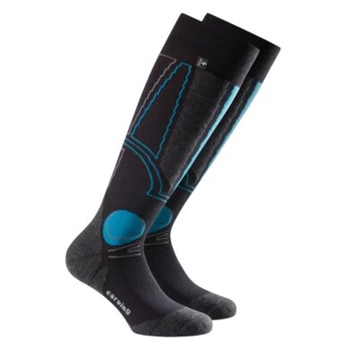 Rohner Winter Ski Socks Carving l/r (warm, antibacterial) black/blue - 1 pair