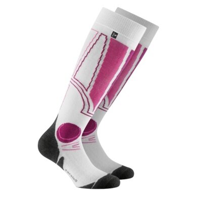 Rohner Winter Ski Socks Carving l/r (warm, antibacterial) white/pink - 1 pair