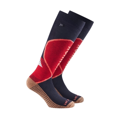 Rohner Winter Ski Socks Copper Jet (high wearing comfort, warm) navy blue/red - 1 pair
