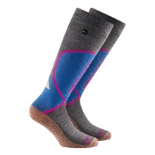 Rohner Winter Ski Socks Copper Jet (high wearing comfort, warm) grey/blue - 1 pair