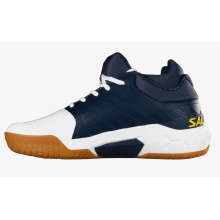 Salming Hall Indoor Court Shoes Recoil Ultra Mid Stability/Cushioning White/Navy Blue Men's