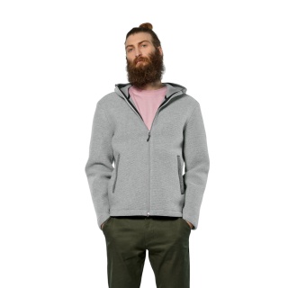 Salewa Fanes Sarner Full-Zip Wool Jacket (made from alpine wool knit, warm) silver/grey melange men's