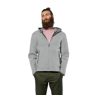 Salewa Fanes Sarner Full-Zip Wool Jacket (made from alpine wool knit, warm) silver/grey melange men's