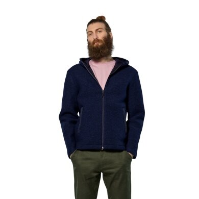 Salewa Fanes Sarner Full-Zip Wool Jacket (made from alpine wool knit, warm) navy blue melange men's