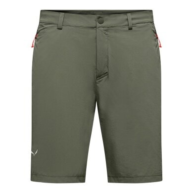 Salewa Softshell Hiking Trousers Puez Talveno DST (4-Way Stretch, Quick-Drying) Short Faded Green Men's