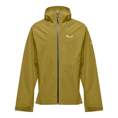 Salewa Trekking Hiking Jacket Puez Powertex (2.5-layer Hardshell Jacket, wind and waterproof) olive oil men's