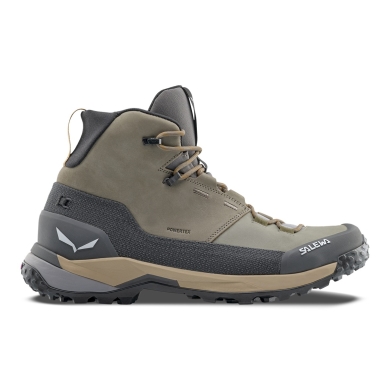 Salewa Puez Leather Mid Powertex Hiking Shoes (Trekking, Nubuck Leather, Waterproof) bungee cord brown/onyx Men's