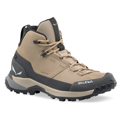 Salewa Puez Leather Mid Powertex Hiking Shoes (Trekking, Nubuck Leather, Waterproof) Sand Brown/Onyx Ladies