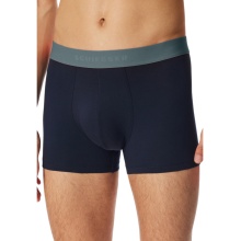 Schiesser Underwear Boxer Shorts 95/5 Organic Cotton Woven Elastic Waistband Multicoloured Dark Blue Men's - 3 Pieces