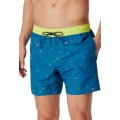 Schiesser Swim Shorts Woven Pattern Petrol/Lime Green Men's
