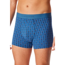 Schiesser Underwear Boxer Shorts 95/5 Woven Elastic Waistband Men's Shorts Dark Blue/Blue Men's - 3 Pieces