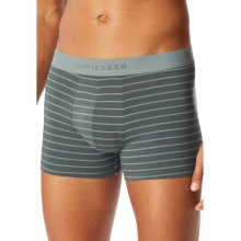 Schiesser Underwear Boxer Shorts 95/5 Woven Elastic Waistband 910 Dark Blue/Mineral Striped Men's - Pack of 3