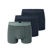 Schiesser Underwear Boxer Shorts 95/5 Woven Elastic Waistband 910 Dark Blue/Mineral Striped Men's - Pack of 3