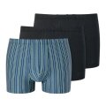 Schiesser Underwear Boxer Shorts 95/5 Organic Cotton Multicoloured Blue/Black 910 Men's - 3 Pieces