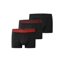Schiesser Underwear Boxer Shorts 95/5 Organic Cotton Woven Elastic Waistband Multicoloured Black Men's - 3 Pieces
