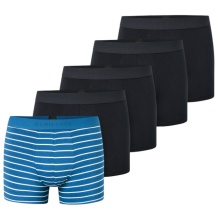 Schiesser Underwear Boxer Shorts 95/5 Organic Cotton Woven Elastic Waistband Multicoloured Black/Blue Men's - Pack of 5