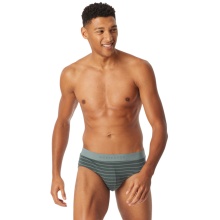 Schiesser Rio Slip Organic Cotton Web Elastic Waistband (Briefs) dark blue/mineral green/striped men's - 3 pieces
