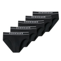 Schiesser Underwear Rio Slip Organic Cotton Web Elastic Waistband 95/5 black Men's - 5 pieces