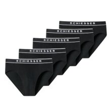 Schiesser Underwear Rio Slip Organic Cotton Web Elastic Waistband 95/5 black Men's - 5 pieces