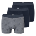 Schiesser Underwear Boxer Shorts 95/5 Woven Elastic Waistband Dark Blue/Grey Men's - 3 Pieces