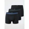 Schiesser Underwear Boxer Shorts 95/5 Organic Cotton Woven Elastic Waistband Black Men - 3 Pieces