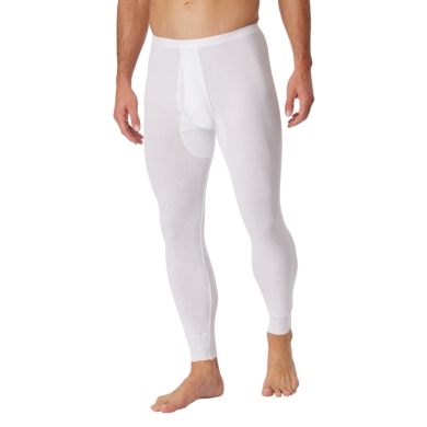 Schiesser Underwear Long Johns Series Original Classics Fine Rib with Fly - White Men's