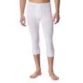 Schiesser Underwear 3/4 Long Johns Original Double Rib with Fly - White Men's