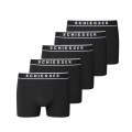 Schiesser Underwear Boxer Shorts 95/5 Organic Cotton Woven Elastic Waistband Black Men's - 5 Pieces