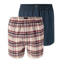 Schiesser Underwear Boxer Shorts Woven Fabric X-Mas Multicoloured Dark Blue/Brown Men's - 2 Pieces