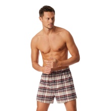 Schiesser Underwear Boxer Shorts Woven Fabric X-Mas Multicoloured Dark Blue/Brown Men's - 2 Pieces