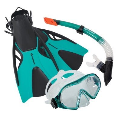 Schildkröt Snorkel Set Cayman Adults - Silicone Diving Goggles, Silicone Snorkel and Adjustable Fins - 1 Set