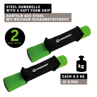 Schildkröt Fitness Soft Dumbbells green Set 2x0.5kg in Carrybag