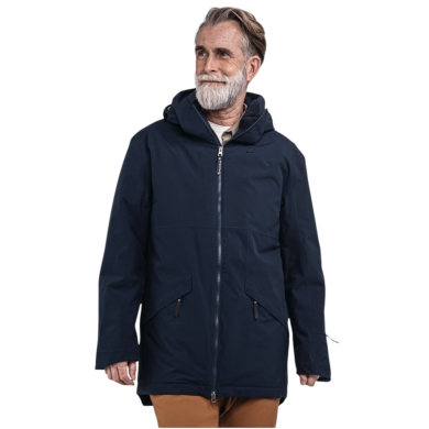 Schöffel Transitional Rain Jacket Urban Insulated Parka Style Malkay (waterproof, breathable) navy blue men's