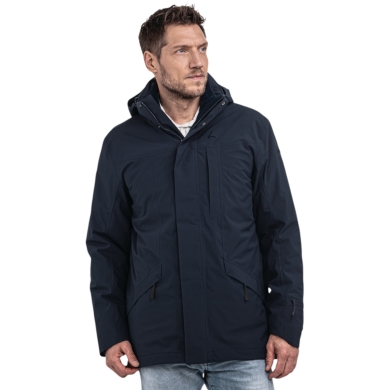 Schöffel Transitional Rain Jacket Urban 3in1 Parka Style Borkol (waterproof, breathable) navy blue men's