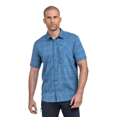 Schöffel Hiking Shirt Frolya (UV Protection, Chest Pocket) Short Sleeve Blue Men's