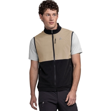 Schöffel Hiking Vest Fleece Vt Style Ash (2-Way Stretch, Quick-Drying) Black/Beige Men's