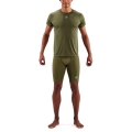 Skins Training T-shirt 3-Series (100% Polyester, Mesh Inserts) Khaki Green Men