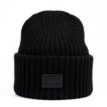 Smith&Miller knitted beanie in vermilion - black material mix - 1 piece