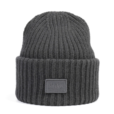 Smith&Miller knitted beanie in vermilion - grey material mix - 1 piece