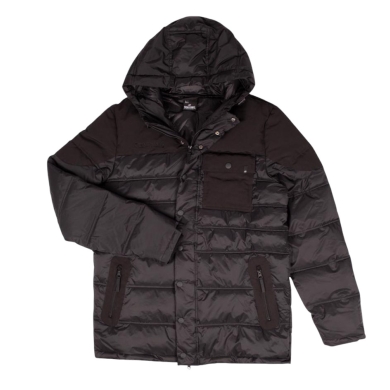 Spalding winter jacket parka with hood black men's