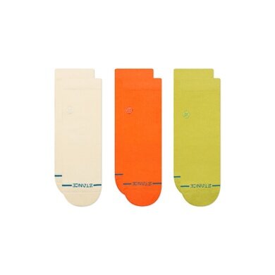 Stance Daily Sock Quarter Icon sorted white/orange/lime - 3 pairs
