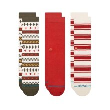 Stance Daily Sock Cabin Days Crew olive/red/white - 3 pairs