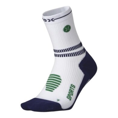 STOX Energy Socks Sports Socks Compression Sports Ankle Socks (targeted compression) white/navy/green men's - 1 pair