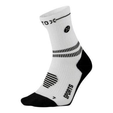 STOX Energy Socks Sports Compression Ankle Socks (targeted compression) white/black men's - 1 pair