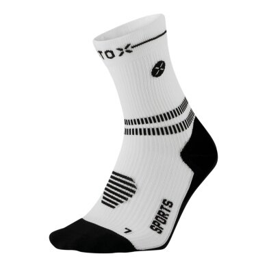 STOX Energy Socks Sports Socks Compression Sports Ankle Socks (targeted compression) white/black ladies - 1 pair